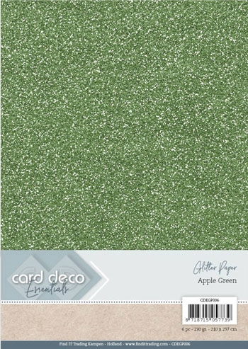  Card Deco Glitterkarton Apple Green  230g 